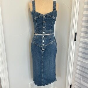 Denim Button Skirt and Top